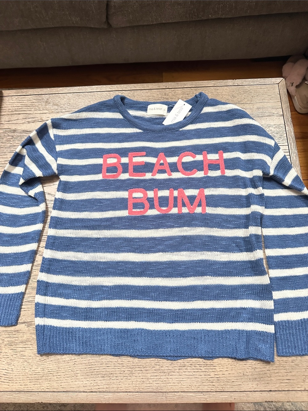 Blue & White Striped 'Beach Bum' Sweater